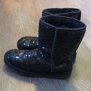 Black Sequin Uggs Classic Short